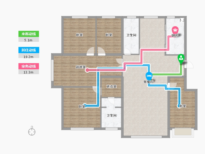 辽宁省-锦州市-东湖凤还朝-162.99-户型库-动静线