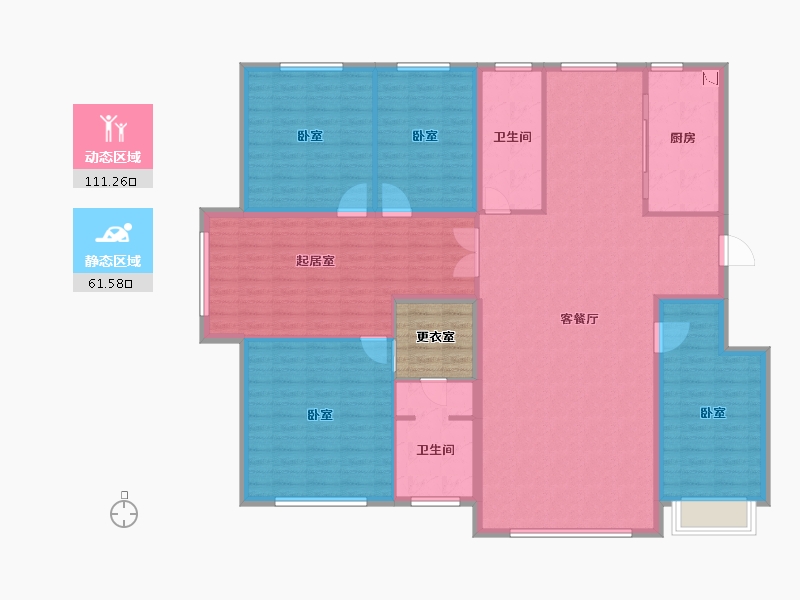 辽宁省-锦州市-东湖凤还朝-162.99-户型库-动静分区