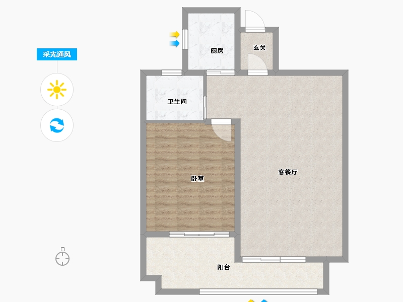 江苏省-扬州市-席家花园-84.00-户型库-采光通风