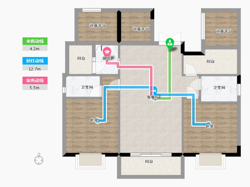 广东省-江门市-万隆茗汇轩-99.53-户型库-动静线