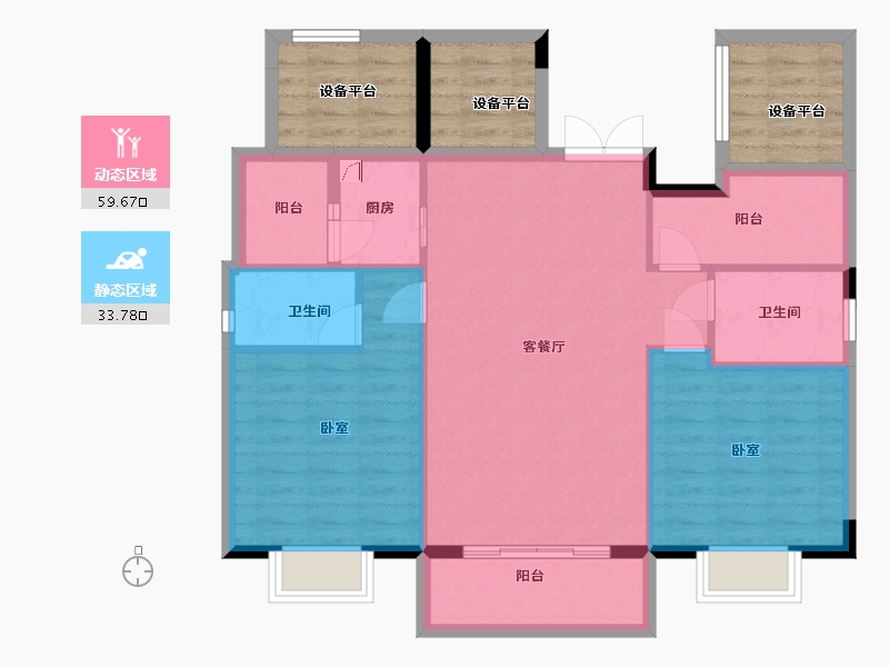 广东省-江门市-万隆茗汇轩-99.53-户型库-动静分区