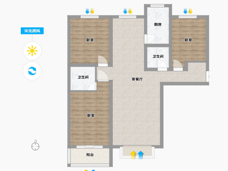 河北省-石家庄市-紫睿天和-93.76-户型库-采光通风