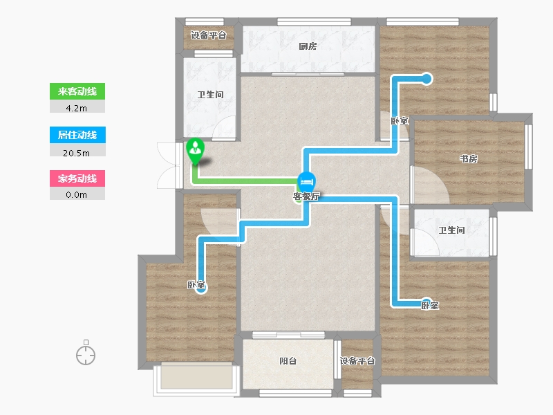 浙江省-宁波市-国骅宜家华府-106.00-户型库-动静线