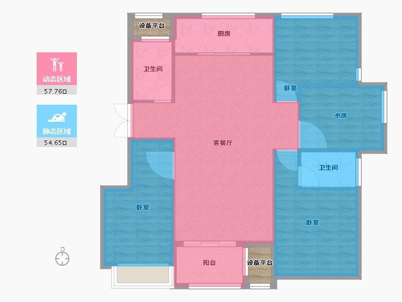 浙江省-宁波市-国骅宜家华府-106.00-户型库-动静分区