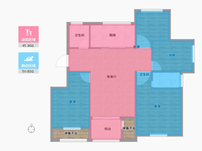 浙江省-宁波市-国骅宜家华府-92.00-户型库-动静分区