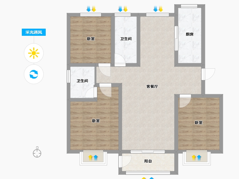 河北省-唐山市-花漾山-92.06-户型库-采光通风