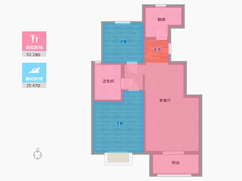 山东省-青岛市-清华园-68.80-户型库-动静分区