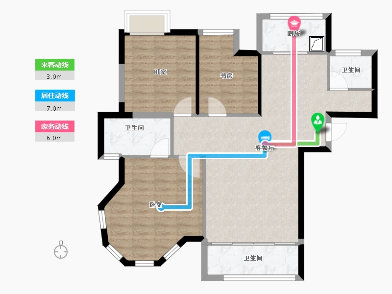 福建省-宁德市-碧城云庭-86.79-户型库-动静线