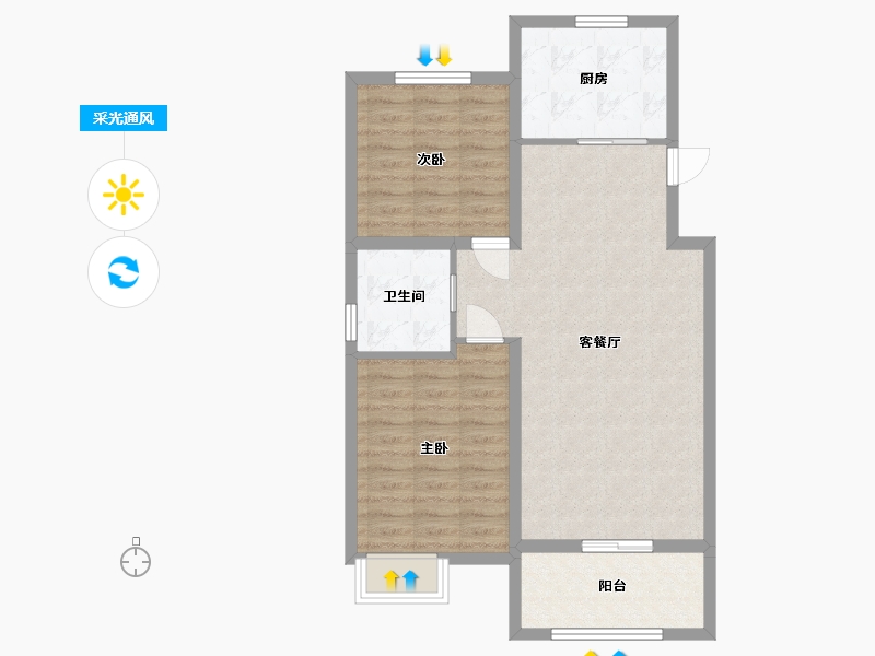 山东省-青岛市-万合馨苑-76.00-户型库-采光通风