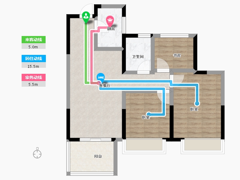 浙江省-杭州市-龙湖春江彼岸-72.00-户型库-动静线