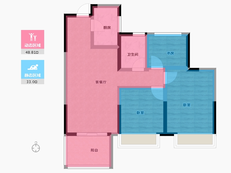 浙江省-杭州市-龙湖春江彼岸-72.00-户型库-动静分区