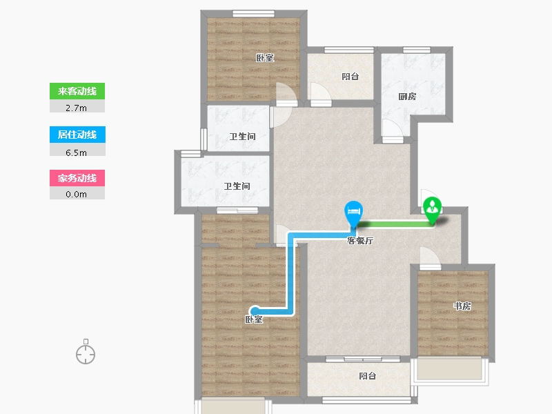 江苏省-扬州市-中海九玺-106.00-户型库-动静线