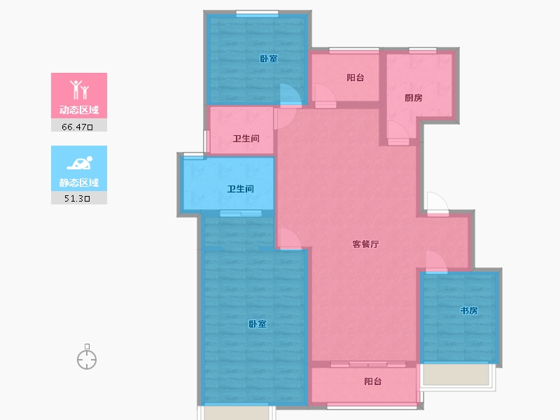 江苏省-扬州市-中海九玺-106.00-户型库-动静分区