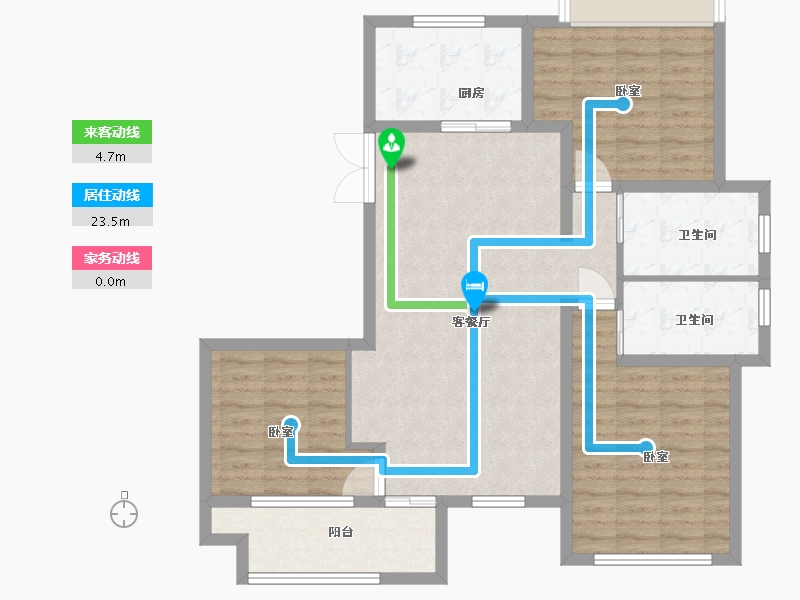 江苏省-扬州市-席家花园-98.00-户型库-动静线