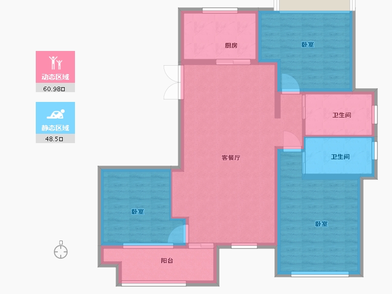 江苏省-扬州市-席家花园-98.00-户型库-动静分区