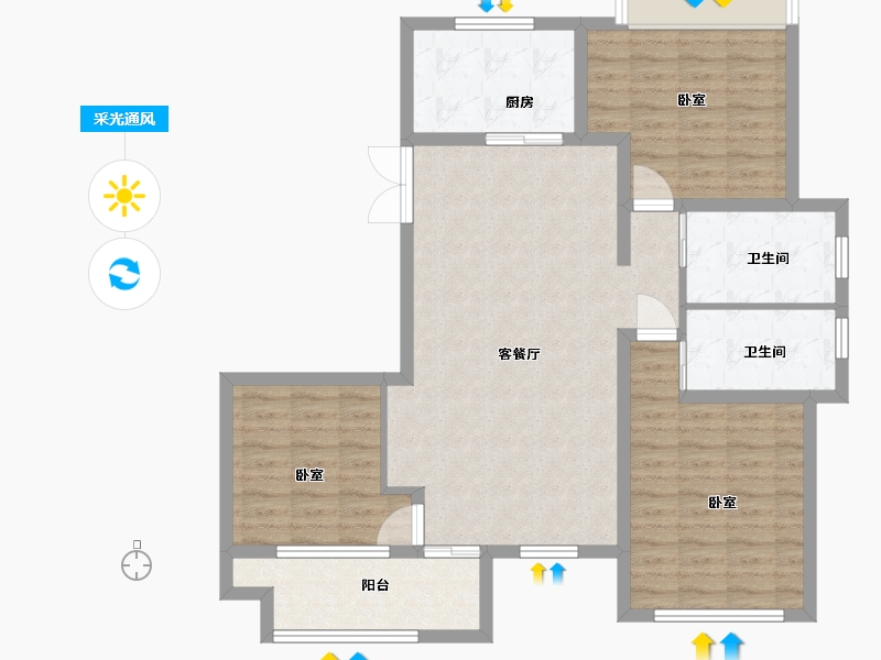 江苏省-扬州市-席家花园-98.00-户型库-采光通风