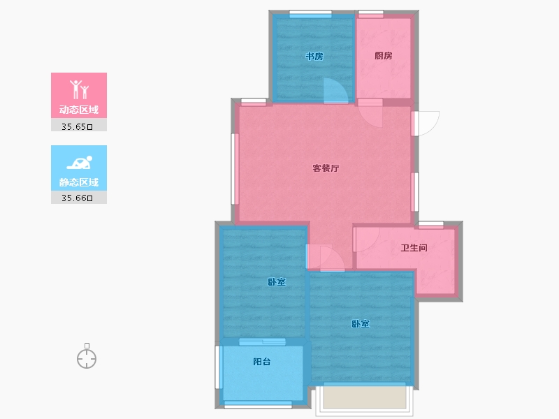 浙江省-绍兴市-滨江城市之星-63.93-户型库-动静分区