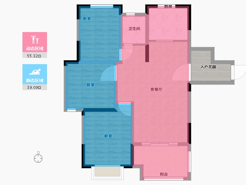 江苏省-南京市-三金燕语庭-90.00-户型库-动静分区