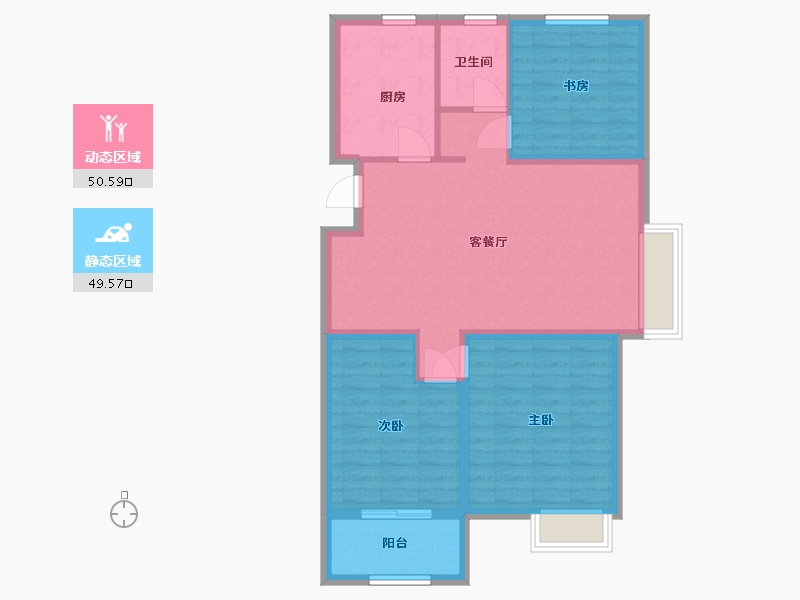 山东省-青岛市-万合馨苑-90.40-户型库-动静分区