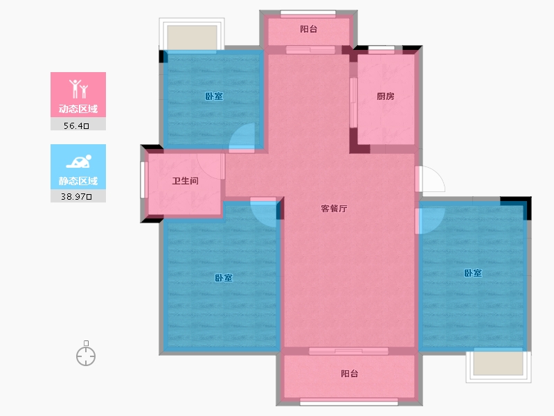 安徽省-合肥市-东方早城-84.46-户型库-动静分区