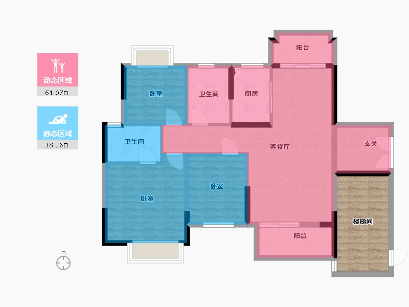 广东省-江门市-万隆茗汇轩-100.43-户型库-动静分区