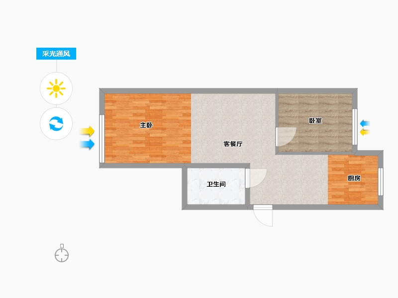 内蒙古自治区-赤峰市-书香庭苑-60.00-户型库-采光通风