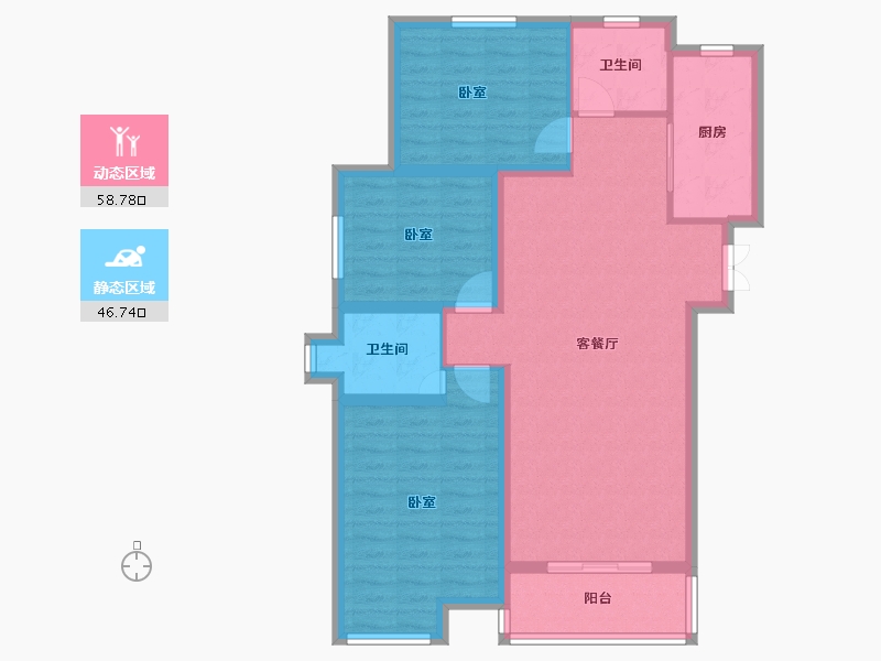 河北省-石家庄市-燕港美域-94.77-户型库-动静分区