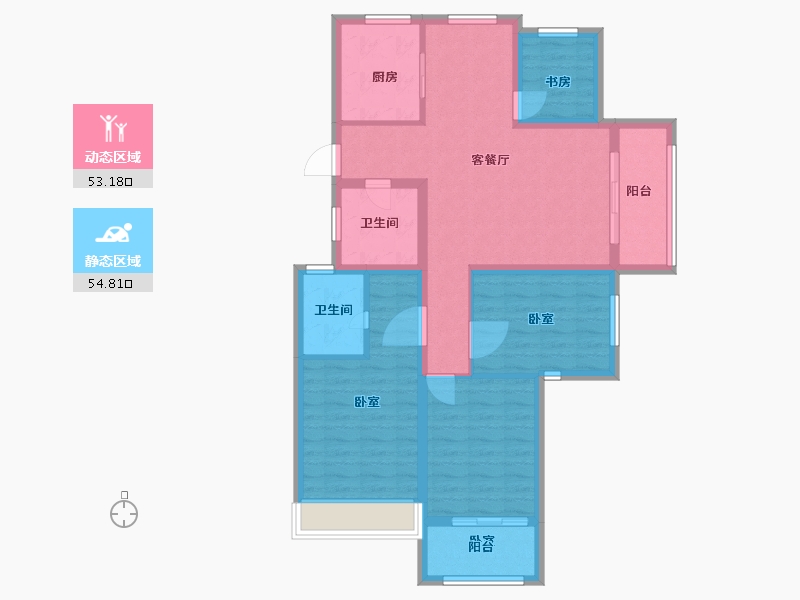 浙江省-绍兴市-华宇兰园-96.00-户型库-动静分区