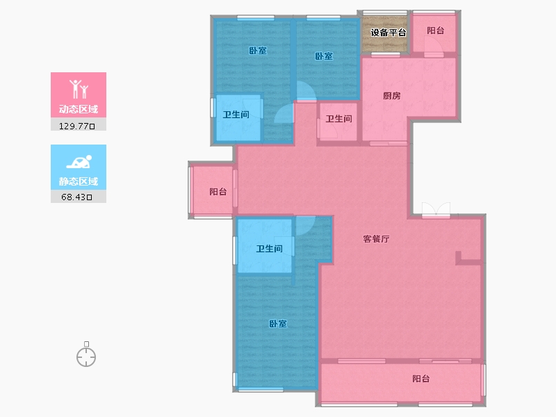 浙江省-杭州市-金地天逸-184.01-户型库-动静分区