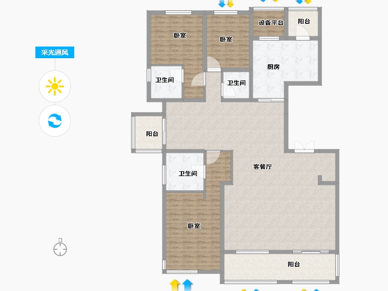 浙江省-杭州市-金地天逸-184.01-户型库-采光通风