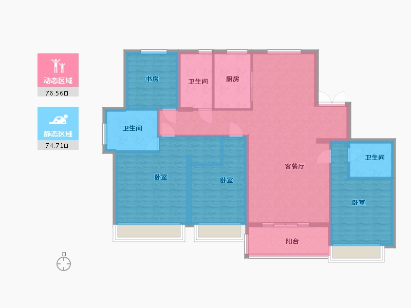 浙江省-绍兴市-滨江城市之星-137.49-户型库-动静分区