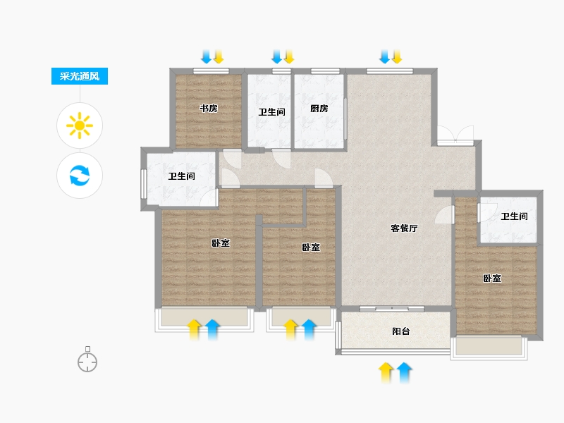 浙江省-绍兴市-滨江城市之星-137.49-户型库-采光通风