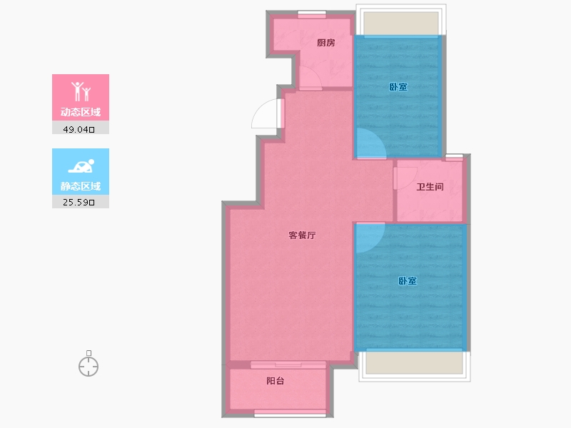 浙江省-宁波市-银亿上府-68.00-户型库-动静分区