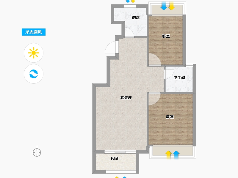 浙江省-宁波市-银亿上府-68.00-户型库-采光通风