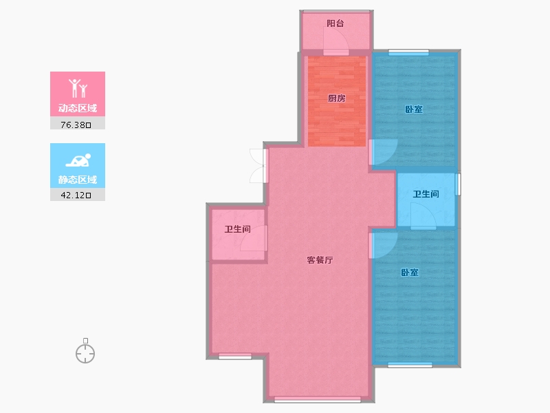 黑龙江省-哈尔滨市-群力家园-109.01-户型库-动静分区