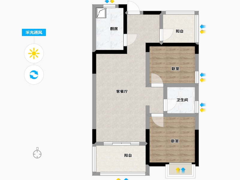 江西省-上饶市-公园道一号·尊品-70.00-户型库-采光通风