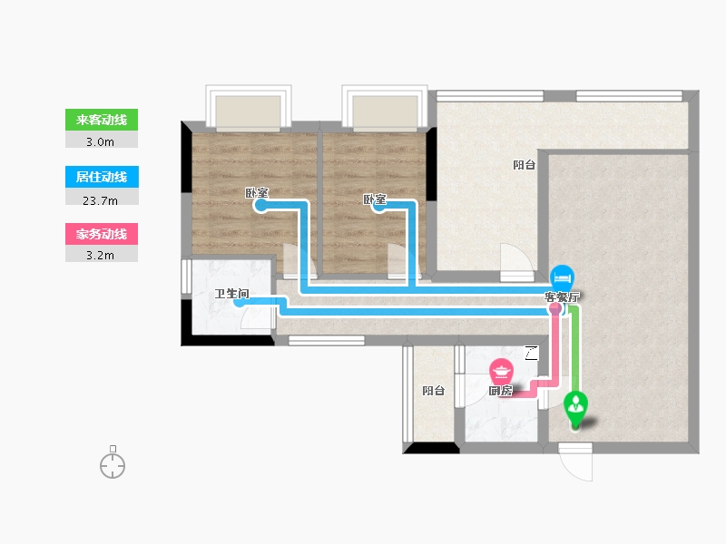 广东省-东莞市-卓越时代广场-70.35-户型库-动静线