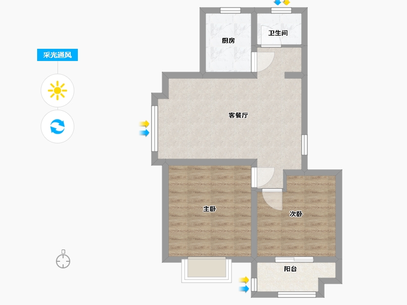 山东省-青岛市-环球世家-57.60-户型库-采光通风