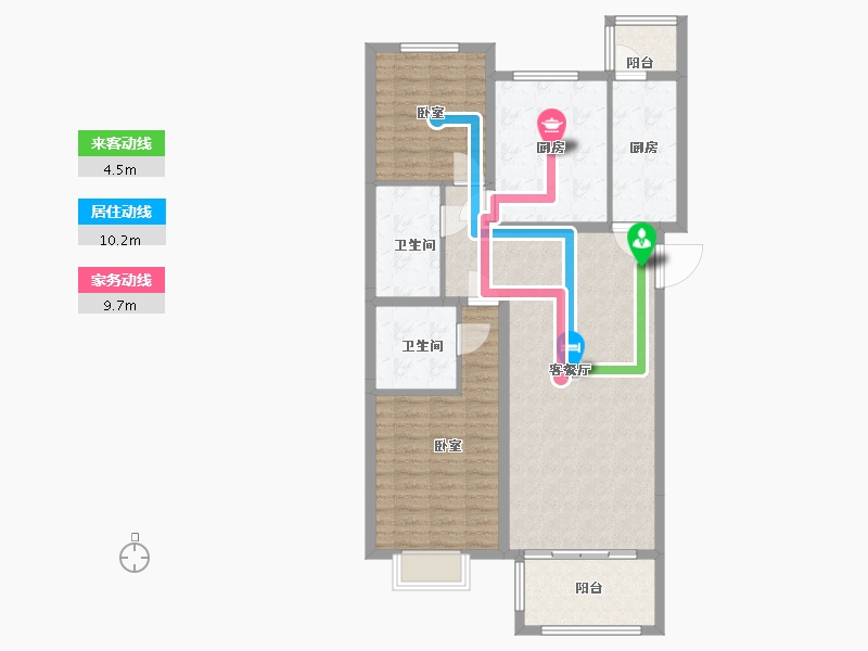 河北省-廊坊市-香河京汉君庭-101.00-户型库-动静线