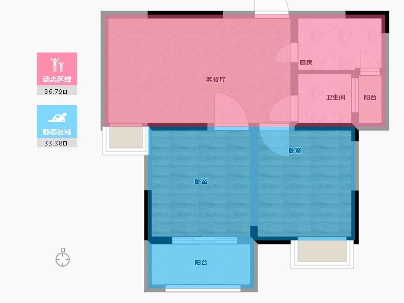 江苏省-南京市-中北龙池湾-62.30-户型库-动静分区