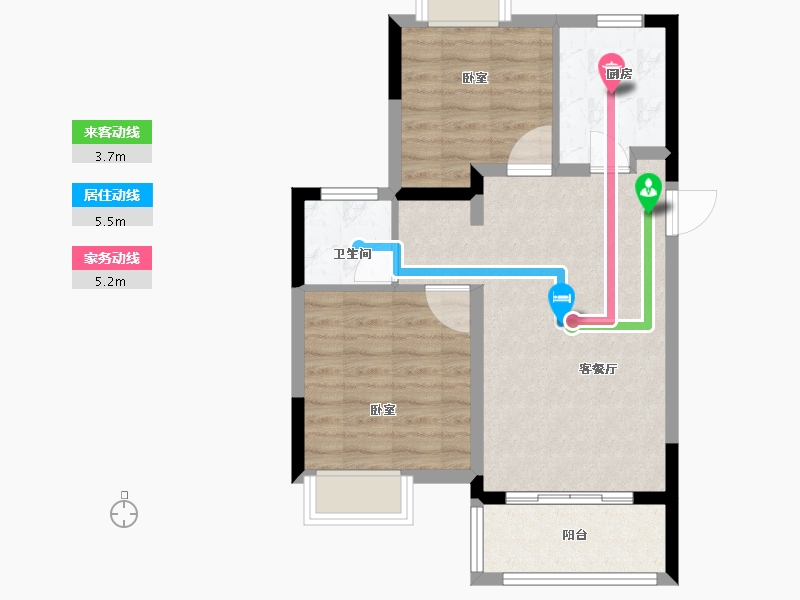 江苏省-苏州市-旭辉悦庭-61.00-户型库-动静线