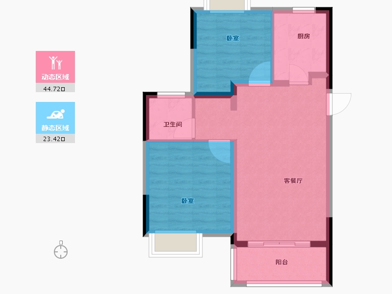 江苏省-苏州市-旭辉悦庭-61.00-户型库-动静分区