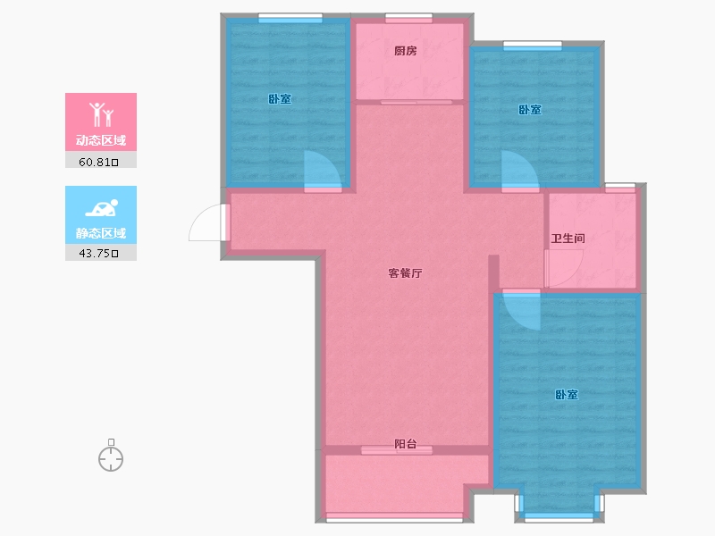 河北省-石家庄市-朝阳华府-93.63-户型库-动静分区