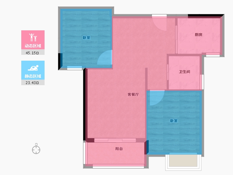 浙江省-宁波市-巨鹰牡丹苑-62.00-户型库-动静分区