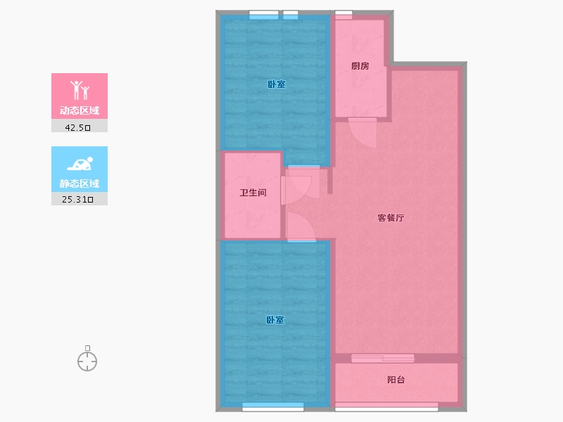 河北省-唐山市-柒麟湾-60.32-户型库-动静分区