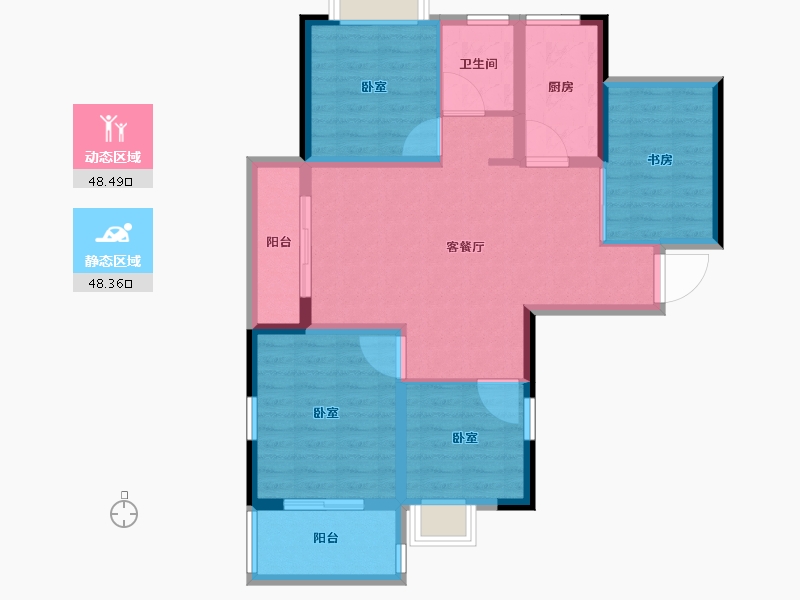 安徽省-合肥市-东方早城-86.01-户型库-动静分区