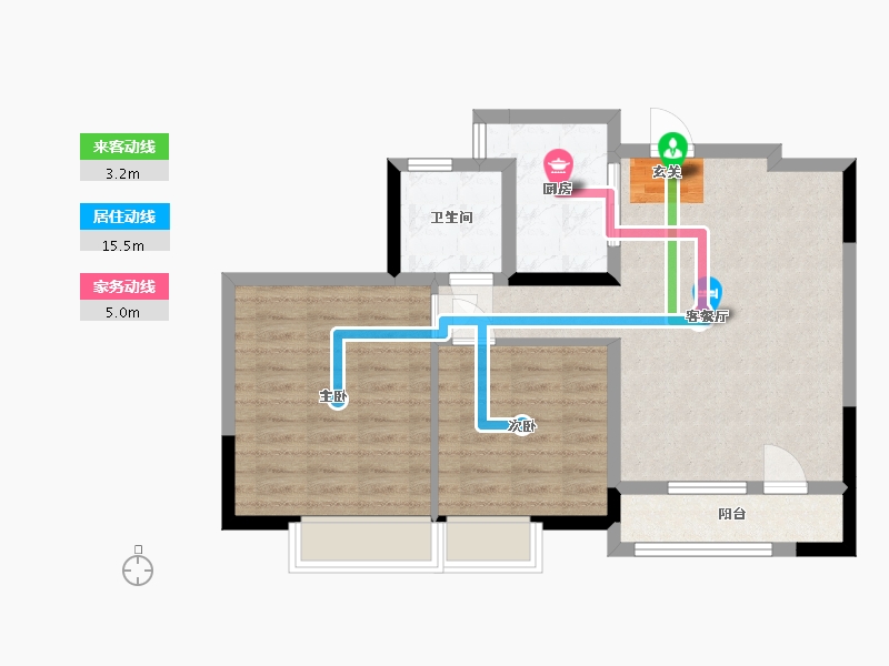 山东省-青岛市-和达城上城-70.40-户型库-动静线