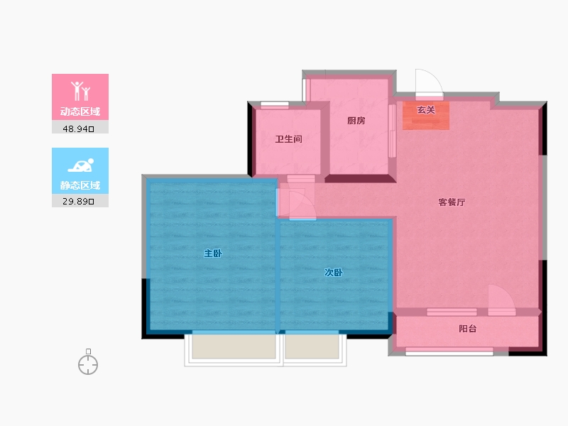 山东省-青岛市-和达城上城-70.40-户型库-动静分区