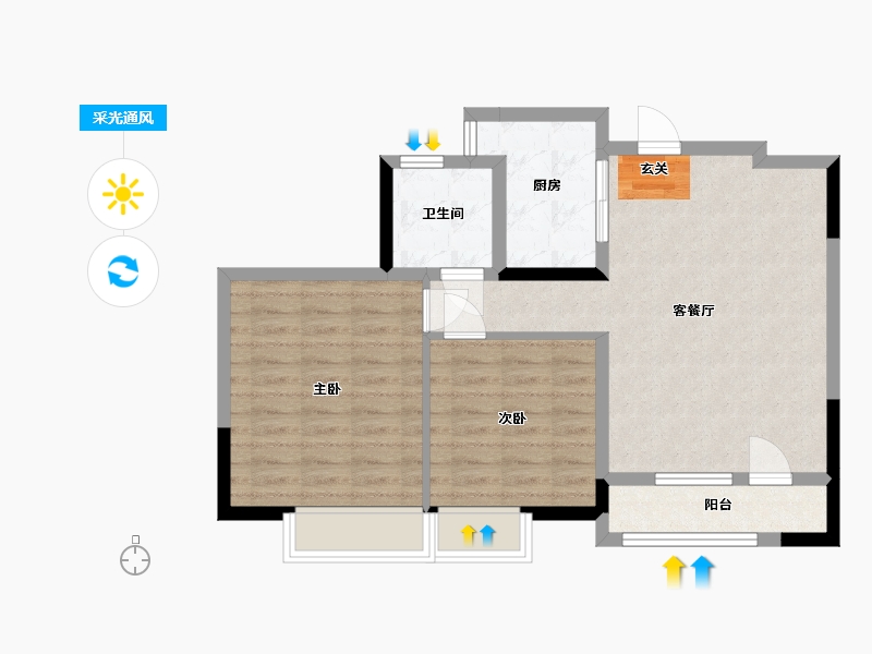 山东省-青岛市-和达城上城-70.40-户型库-采光通风