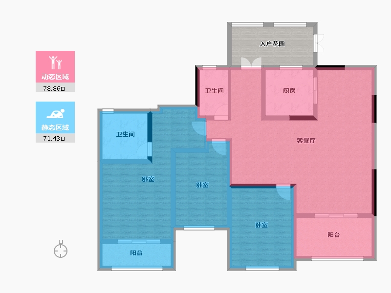 江苏省-南京市-大地伊丽雅特湾-145.13-户型库-动静分区